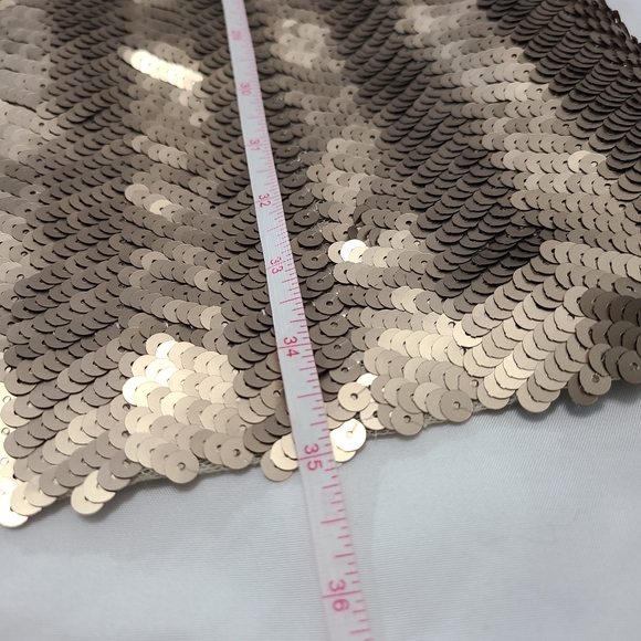 J. Crew Sequin Spaghetti Strap Slip Dress, Champagne Light Gold Dress, size 16 - Picture 10 of 15